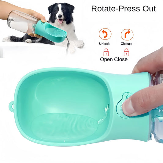 Portable Pet Water Bottle & Food Dispenser 2-in-1