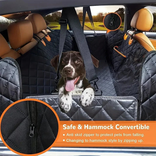 Waterproof Pet Car Seat Cover – Universal Dog Hammock with Mesh Window & Side Zipper 🚗🐾