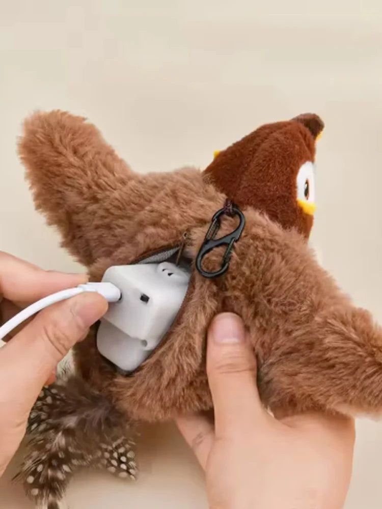 Rechargeable Chirping Bird Toy – Interactive Touch-Activated Plush for Cats & Dogs 🐦🐾