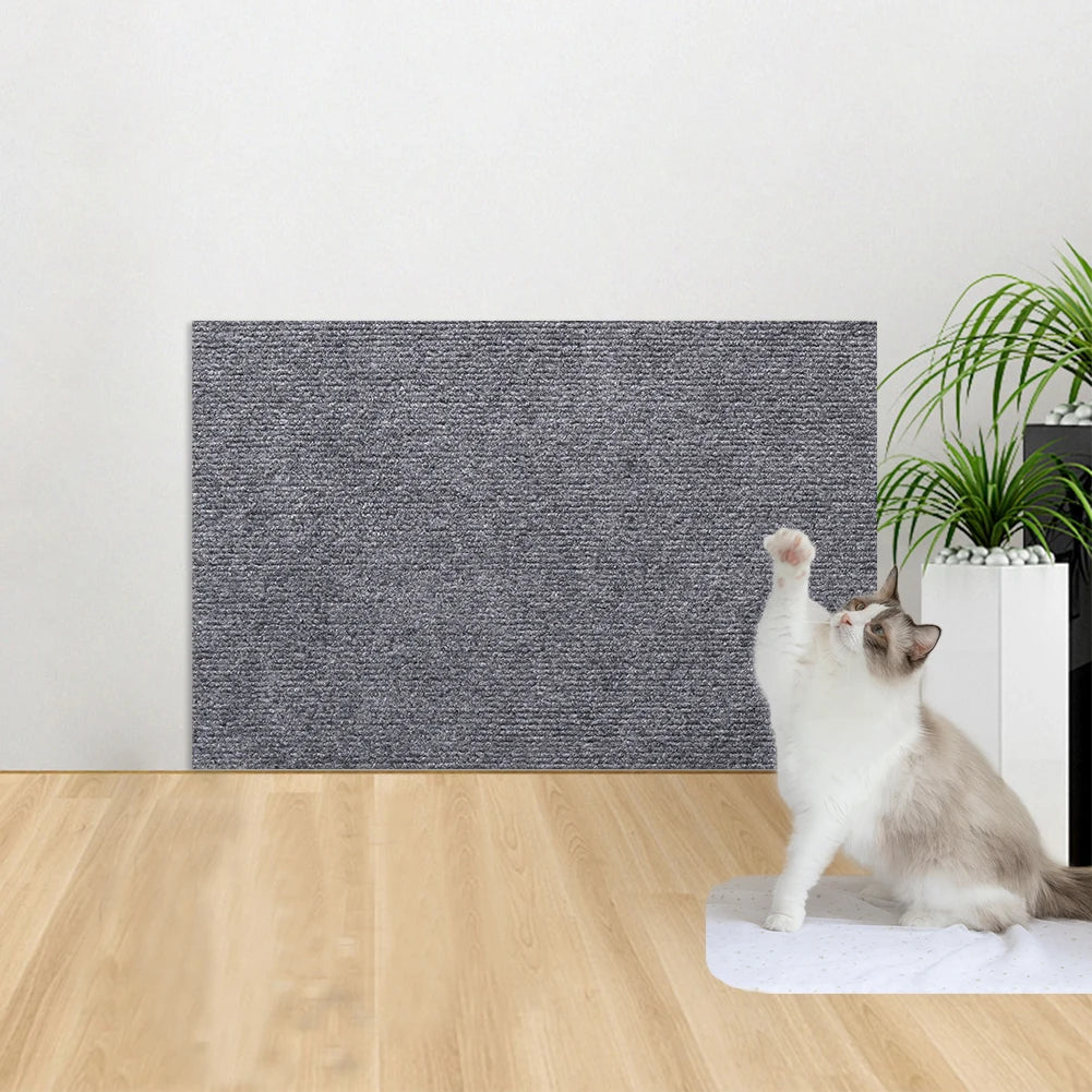🐾 Self-Adhesive Cat Scratching Mat – Trimmable Wall &amp; Sofa Protector Carpet Pad