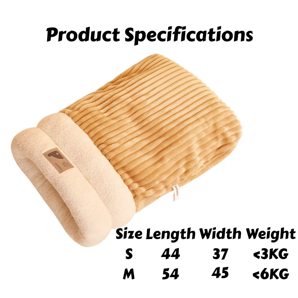 Cozy Burrow Bed – Thermal Winter Cat Cave & Snuggle Sleeping Bag for Cats and Small Dogs 🐾❄️