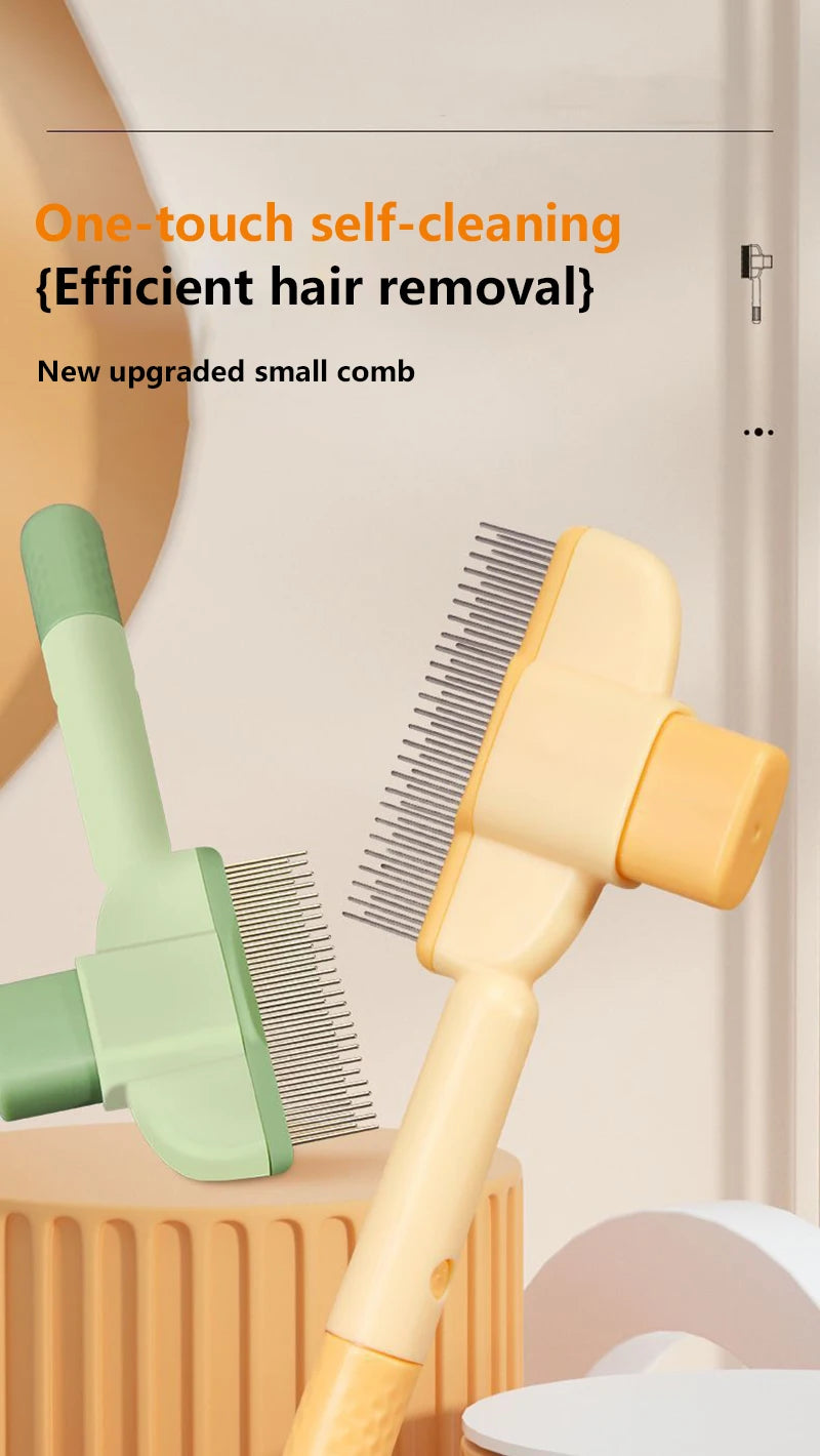 Pet Hair Removal & Flea Comb – With Release Button & Massage Function