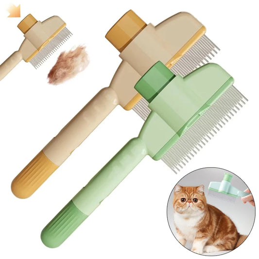 Pet Hair Removal & Flea Comb – With Release Button & Massage Function