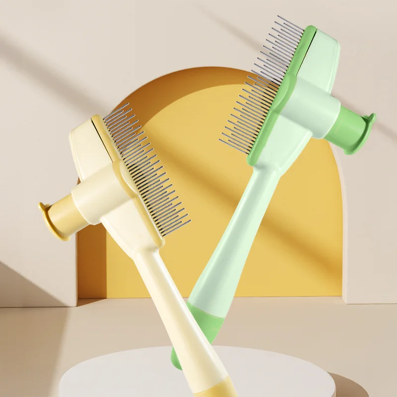 Pet Hair Removal & Flea Comb – With Release Button & Massage Function