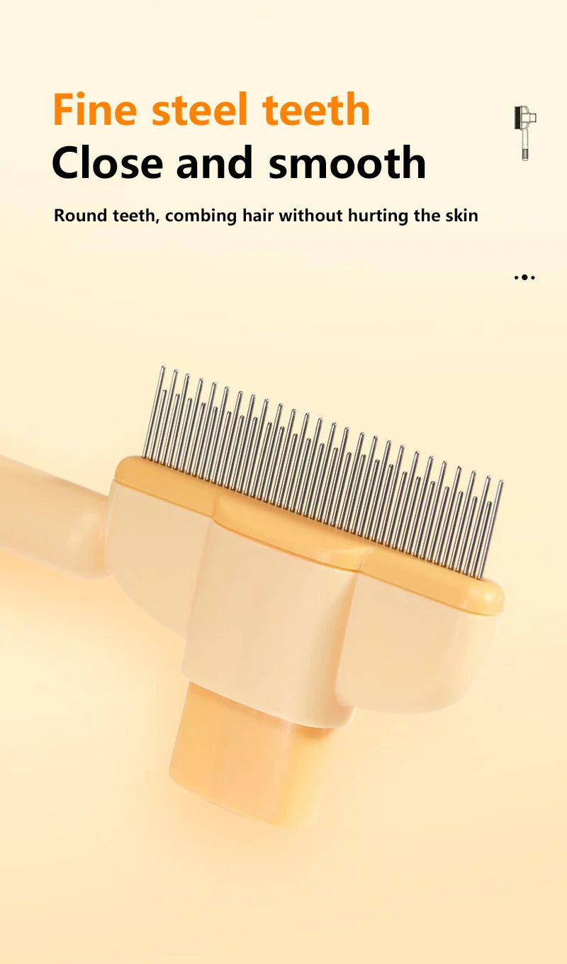 Pet Hair Removal & Flea Comb – With Release Button & Massage Function
