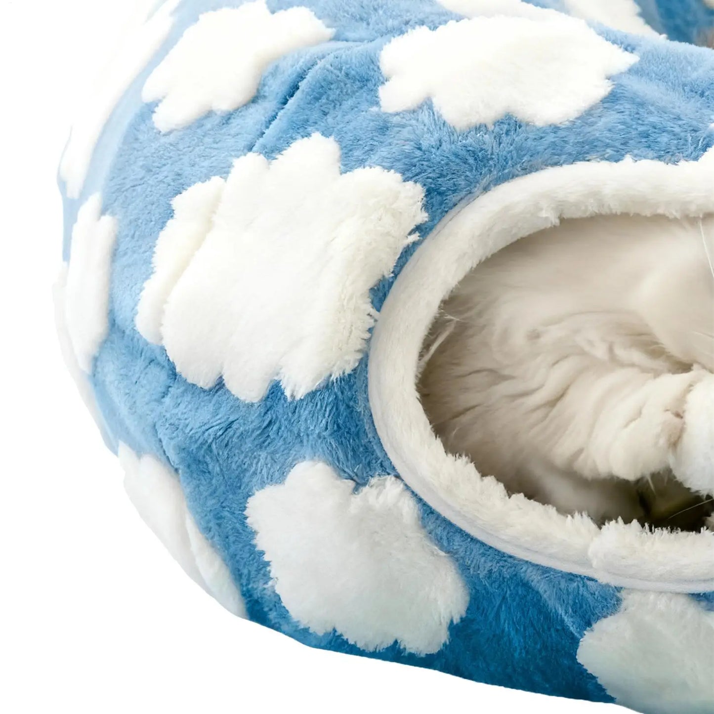 Cat Tunnel Donut Bed with Removable Cushion — Washable 2-in-1 Tunnel & Cozy Nest for Cats, Kittens, Small Dogs and Bunnies