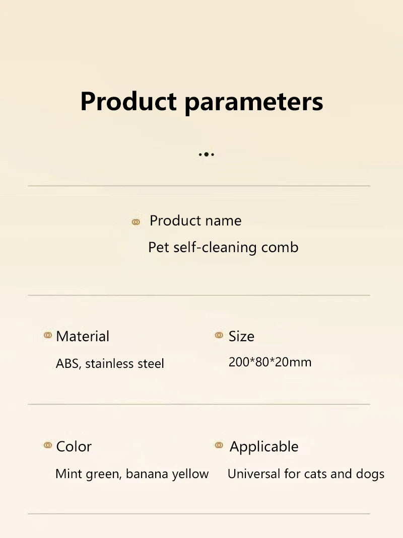 Pet Hair Removal & Flea Comb – With Release Button & Massage Function