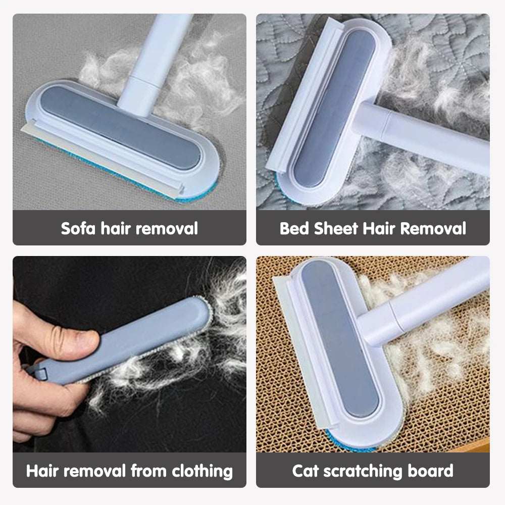 3 in 1 Pet Hair Remover Brush Long Handle Window Cleaning Brush Pet Fur Cleaning Tool Manual Cat Dog Hair Remover Brush