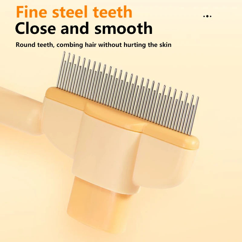 Pet Hair Removal & Flea Comb – With Release Button & Massage Function